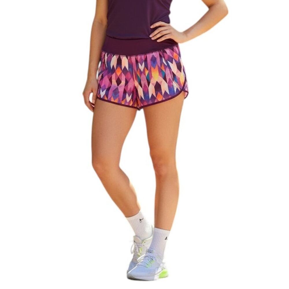 Reebok Pink/Purple Printed Running Shorts, L